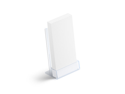 Acrylic Euro Flyer Holder - brochure in glass plastic transparent tray 3D Model
