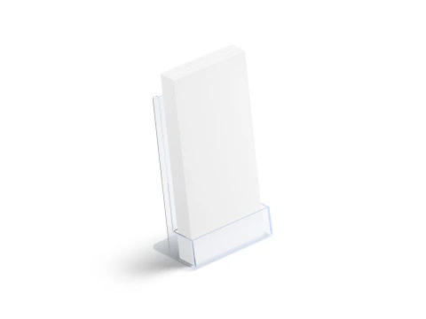 Acrylic Euro Flyer Holder - brochure in glass plastic transparent tray 3D Model