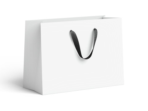 White Paper Gift Bag 3 Type - craft shopping package set Modelo 3D