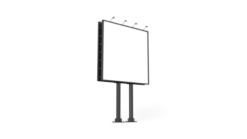Square Advertising Street Billboard - outdoor sign banner Model 3D .c4d .max .obj .3ds .fbx .stl .blend