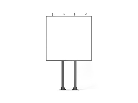 Square Advertising Street Billboard - outdoor sign banner Model 3D