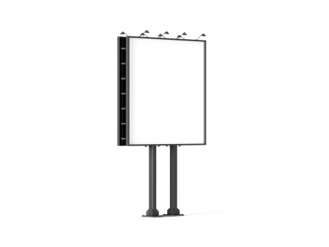 Square Advertising Street Billboard - outdoor sign banner Model 3D
