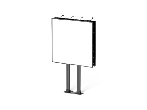 Square Advertising Street Billboard - outdoor sign banner Model 3D