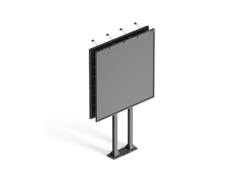 Square Advertising Street Billboard - outdoor sign banner Model 3D