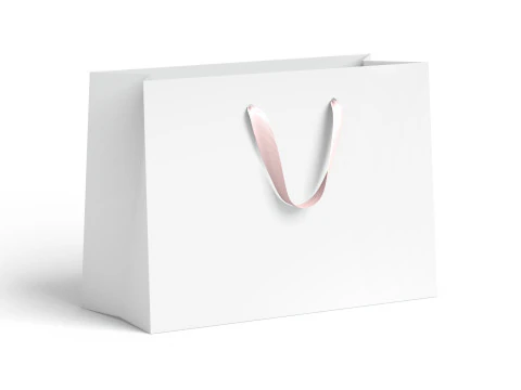 White Paper Gift Bag 2 Type - craft shopping pack set 3D Model