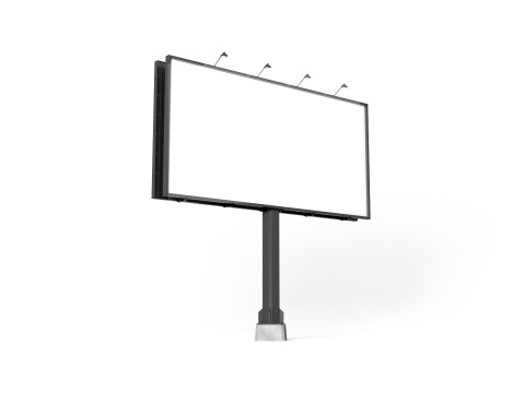 Rectangular Advertising Street Billboard - outdoor sign banner 3D Model