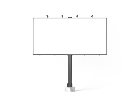 Rectangular Advertising Street Billboard - outdoor sign banner Model 3D