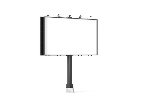 Rectangular Advertising Street Billboard - outdoor sign banner Model 3D