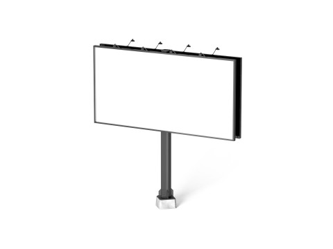 Rectangular Advertising Street Billboard - outdoor sign banner Model 3D