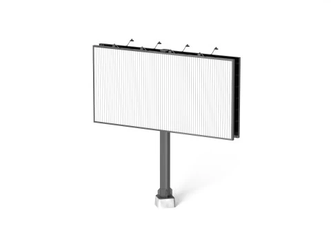 Prostokątny billboard reklamowy Trivision - baner ze znakami drogowymi na zewnątrz Model 3D