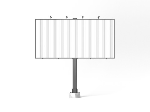 Rectangular Advertising Trivision Billboard - outdoor street sign banner Model 3D