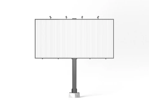 Rectangular Advertising Trivision Billboard - outdoor street sign banner 3D Model