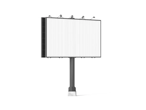 Rectangular Advertising Trivision Billboard - outdoor street sign banner 3D Model