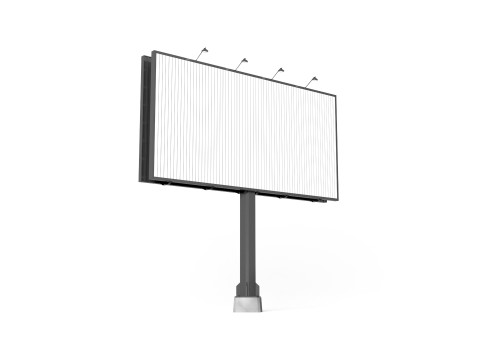 Rectangular Advertising Trivision Billboard - outdoor street sign banner Model 3D
