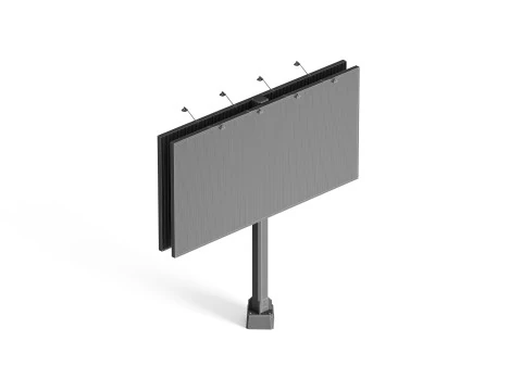 Rectangular Advertising Trivision Billboard - outdoor street sign banner 3D Model