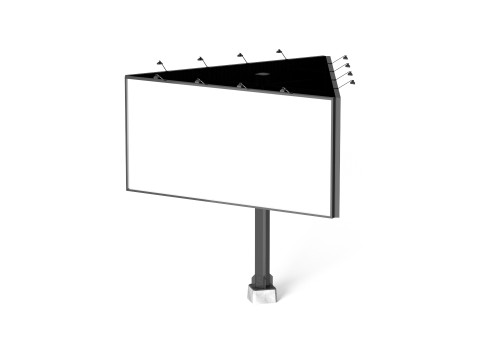 Rectangular Advertising Three Side Billboard - outdoor street sign banner 3D 模型