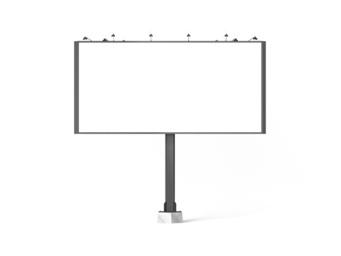 Rectangular Advertising Three Side Billboard - outdoor street sign banner 3D Модель