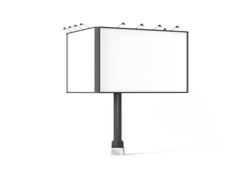 Rectangular Advertising Three Side Billboard - outdoor street sign banner 3D Модель