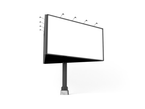 Rectangular Advertising Three Side Billboard - outdoor street sign banner 3D Модель