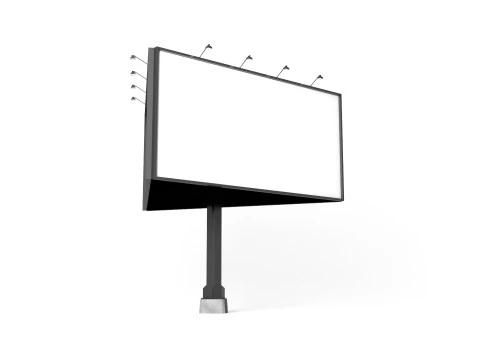 Rectangular Advertising Three Side Billboard - outdoor street sign banner 3D Model