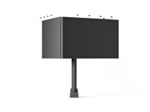 Rectangular Advertising Three Side Billboard - outdoor street sign banner 3D Model