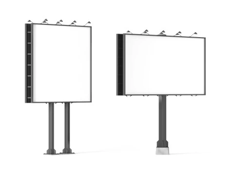 Advertising Street Billboard 2 Typ &ndash; rechteckiges quadratisches Banner f&uuml;r den Au&szlig;enbereich 3D Modell