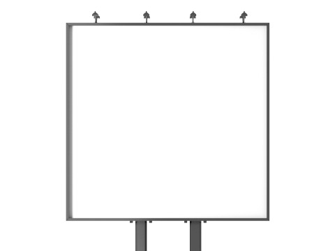 Advertising Street Billboard 2 Type - outdoor rectangular square banner 3D Модель