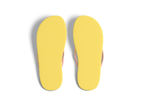 Yellow Beach Slippers - pair of flip-flop rubber sandals Modello 3D