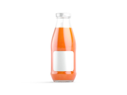 Juice Glass Bottle Carrot - juicy vegetable drink jar 3D Model