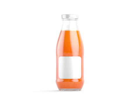 ジュースガラスボトルキャロット - ジューシーな野菜ドリンクジャー 3Dモデル