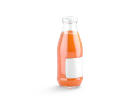 Juice Glass Bottle Carrot - juicy vegetable drink jar 3D Model