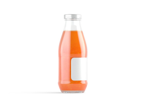 Juice Glass Bottle Carrot - juicy vegetable drink jar 3D Модель