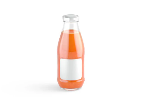 Juice Glass Bottle Carrot - juicy vegetable drink jar 3D Model