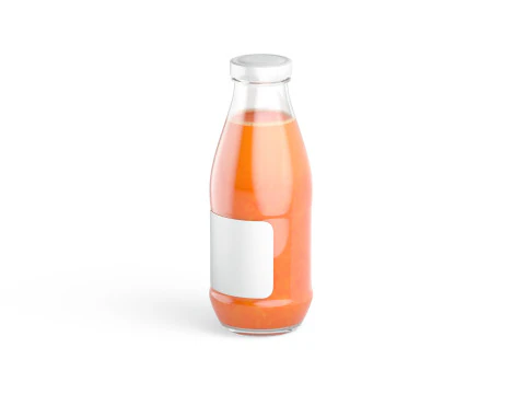 Juice Glass Bottle Carrot - juicy vegetable drink jar 3D Model