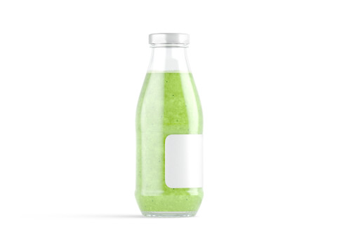 Juice Glass Bottle Kiwi - kiwis smoothie drink jar Model 3D