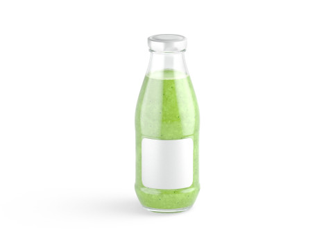 Juice Glass Bottle Kiwi - kiwis smoothie drink jar Model 3D