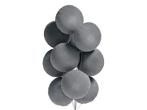 Gold Round Balloon Bouquet - helium foil balls bunch 3D Model