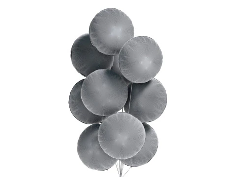 Gold Round Balloon Bouquet - helium foil balls bunch 3D Model