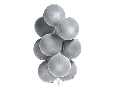 Gold Round Balloon Bouquet - helium foil balls bunch 3D Model