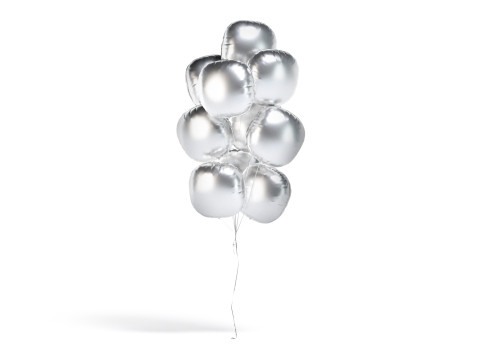 Silver Balloon Bouquet 3 Type - helium gold balls bunch set 3D Model