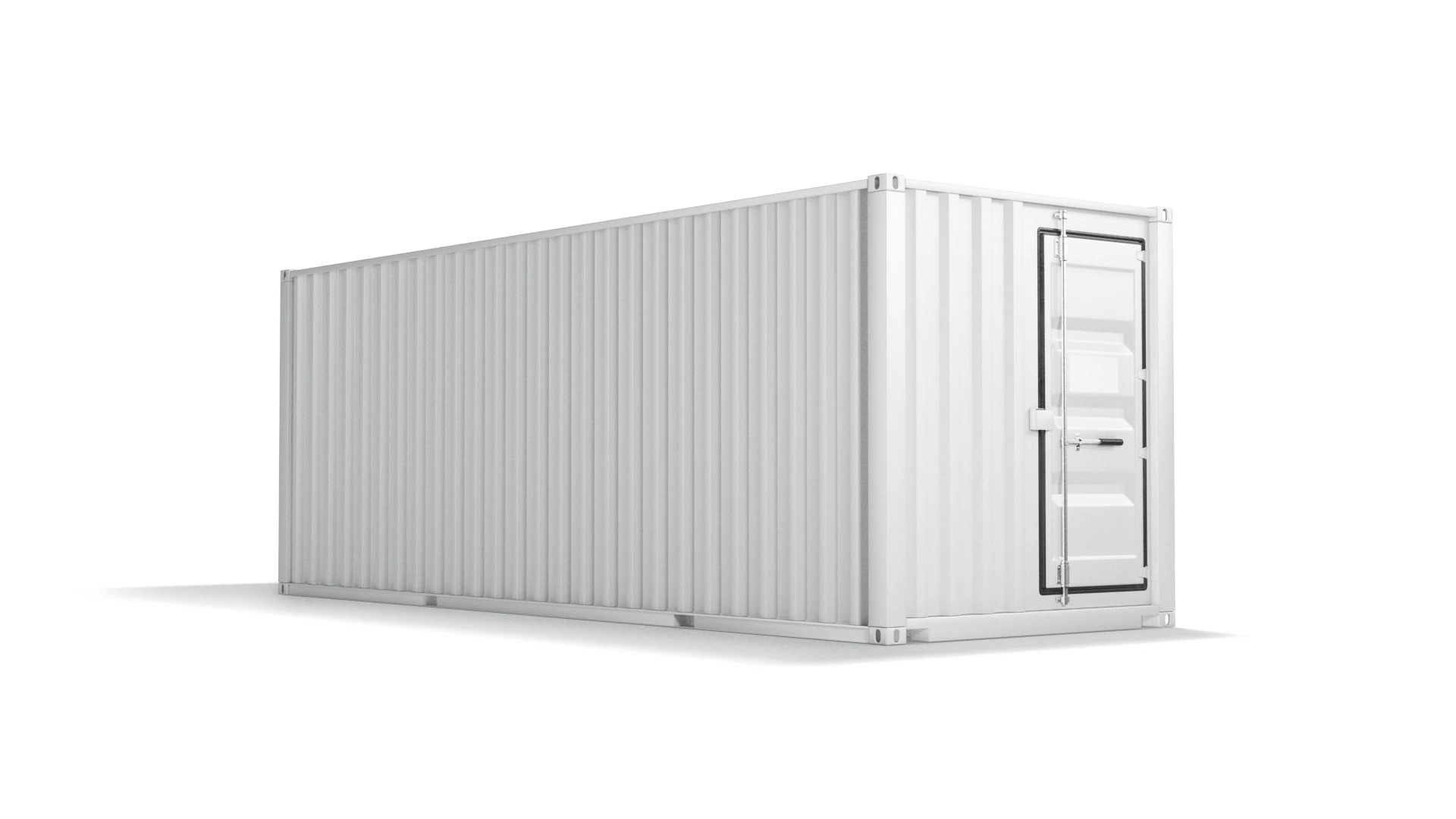 White Cargo Container - shipping steel box 3D Model .c4d .max .obj .3ds .fbx .stl .blend 