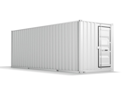 White Cargo Container - shipping steel box 3D 模型