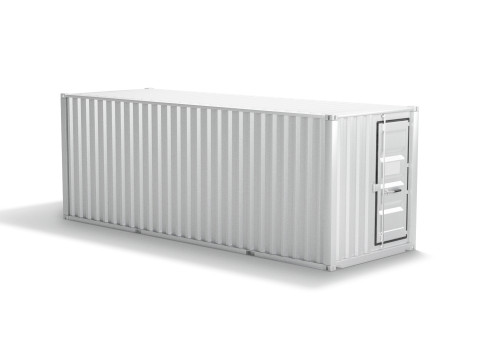 White Cargo Container - shipping steel box Modelo 3D
