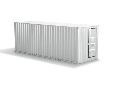 White Cargo Container - shipping steel box 3D Model