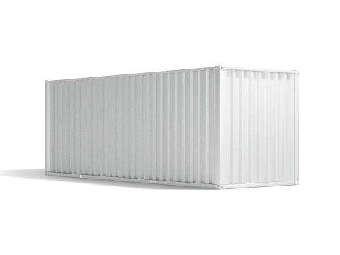 White Cargo Container - shipping steel box Modelo 3D