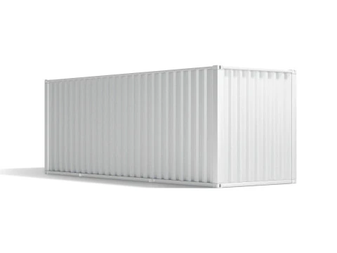 White Cargo Container - shipping steel box 3D Model