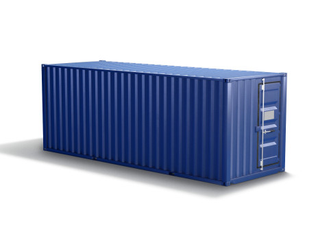 Blue Cargo Container - shipping steel box Modello 3D
