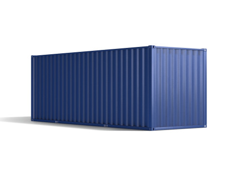 Blue Cargo Container - shipping steel box Modello 3D