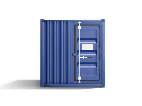 Blue Cargo Container - shipping steel box Modello 3D