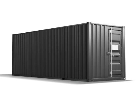Black Cargo Container - shipping steel box 3D 模型
